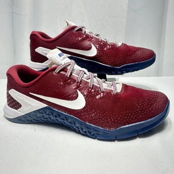 Nike Other - Nike Metcon 4 AH7453-626 Mens 8.5 Burgundy Blue Cross Training Shoes